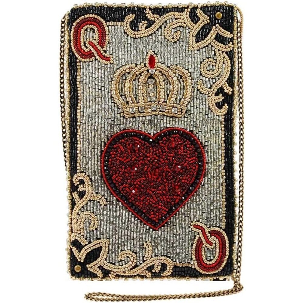 Beaded Crossbody Cell Phone Bag Clutch Novelty Purse with Chain Strap Women